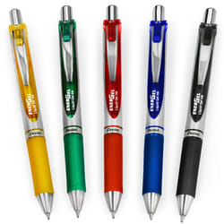 Pentel EnerGel XM BL77 - Retractable Liquid Gel Ink Pen - 0.7mm - 54% Recycled - Primary Tones - Pack of 5