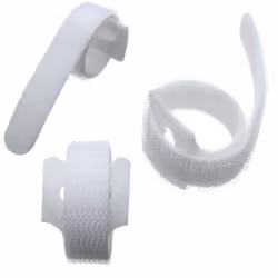 VELCROÂ® Brand Cable Ties One Wrap Double Sided Straps White - 10