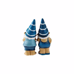 Set Of 2 Blue 21cm Novelty Garden Gnome Ornaments Figurines - Fish / Anchor