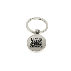 Three wise monkeys silver keyring