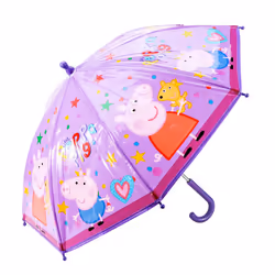 Peppa Pig & George Poe Umbrella Kids Childrens Girls Purple