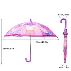 Peppa Pig & George Poe Umbrella Kids Childrens Girls Purple