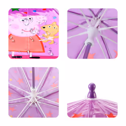 Peppa Pig & George Poe Umbrella Kids Childrens Girls Purple