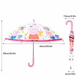 PEPPA PIG Umbrella Childrens Character Folding Kids Girls POE White