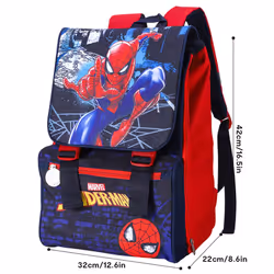 Spider-Man Large Backpack Flap Over Bag Waterproof Rucksack Children