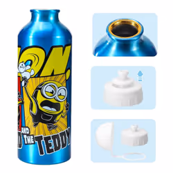 Minions Aluminium Bottle Water Drink Children Character Blue