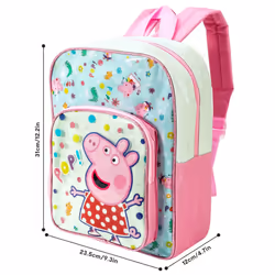 Peppa Pig POP! Deluxe Backpack Character Licensed Girls Pink School