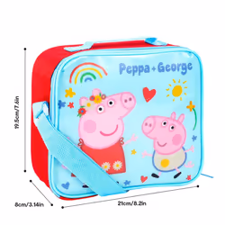 Peppa Pig and George Insulated Lunch Bag Childrens Girls Boys School
