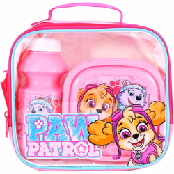 Paw Patrol Pink Girls Insulated 3 Piece Lunch Bag Set For School & Travel Skye & Everest