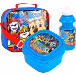 Paw Patrol Boys Insulated 3 Piece Lunch Bag Set For School & Travel Chase Marshall & Rubble