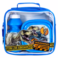 Jurassic World Insulated 3 Piece Lunch Bag, Sandwich Box & Bottle Set