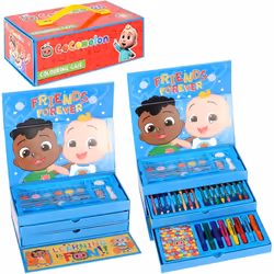52pc Cocomelon Colouring Art Case Stationery Tool Box Pens Pencils Painting Activity Chest Kids Artist Set