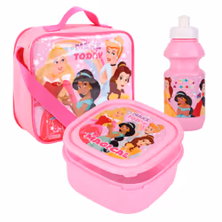 Disney Princess Magical Lunch Bag Insulated 3 Piece Set Girls Pink
