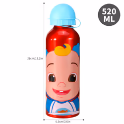 Cocomelon Aluminium Bottle Water Drinks Children Canteen Character Red