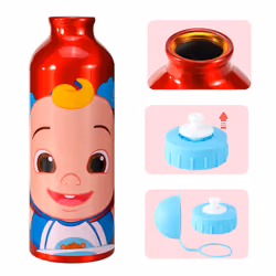 Cocomelon Aluminium Bottle Water Drinks Children Canteen Character Red