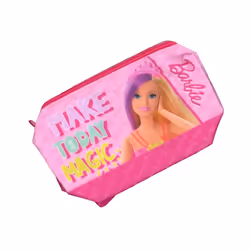 Girls Pink Barbie Rectangular Zipped Back To School Pencil Case