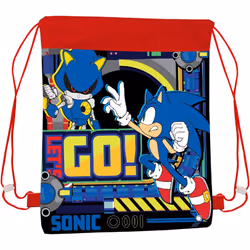 Sonic The Hedgehog Lets Go Drawstring Kids School P.E. Kit Swimming String Bag