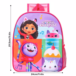 Gabby's Dollhouse Childrens Backpack School Bag Girls Pink Kids