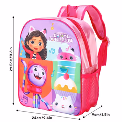 Gabby's Dollhouse Childrens Backpack School Bag Girls Pink Kids