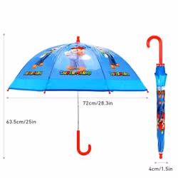 Super Mario & Luigi Kids Blue Dome Rain Umbrella