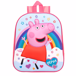 Peppa Pig Rainbow 3D EVA Backpack Rucksack School Bag Pink Blue