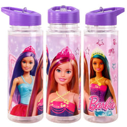 Barbie Plastic Sports Water Bottle With Straw Drinkware