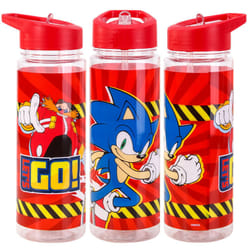 Sonic The Hedgehog Plastic Sports Water Bottle With Straw Drinkware