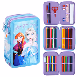 Frozen 3 Tier Filled Pencil Case Stationery School Supplies Kids