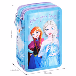 Frozen 3 Tier Filled Pencil Case Stationery School Supplies Kids