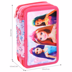 Barbie 3 Tier Filled Pencil Case Stationery School Supplies Kids