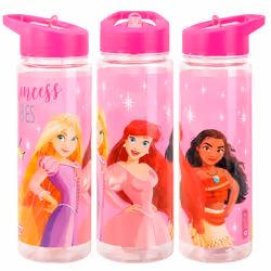 Disney Princess Plastic Sports Water Bottle With Straw Drinkware