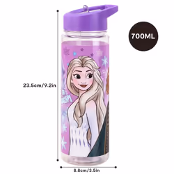 Disney Frozen Plastic Sports Water Bottle With Straw Drinkware