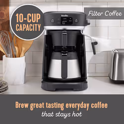 Breville All-in-One Coffee House, Espresso, Filter and Pods Coffee Machine with Milk Frother, Dolce Gusto Compatible [VCF117]