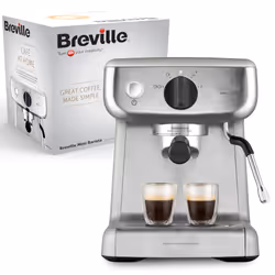 Breville Barista Mini Espresso, Latte and Cappuccino Coffee Machine 2L Water Tank Milk Frother 15 Bar Italian Pump Stainless ...