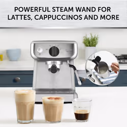 Breville Barista Mini Espresso, Latte and Cappuccino Coffee Machine 2L Water Tank Milk Frother 15 Bar Italian Pump Stainless Steel [VCF125]