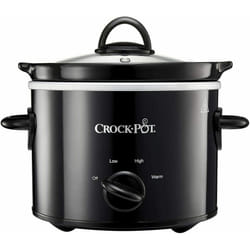 Crock Pot Slow Cooker Ceramic Bowl Glass Lid, Black - CSC080