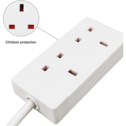 ExtraStar 2 Gang Unswitched Extension Lead (KF-EB-2E) - 1 Metre, White