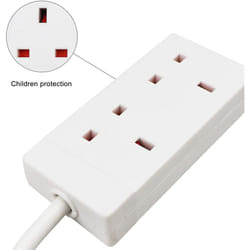 ExtraStar 2 Gang Unswitched Extension Lead (KF-EB-2E) - 2 Metres, White