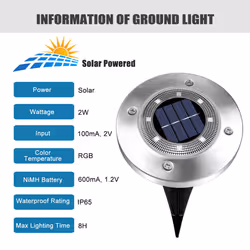 Solar Garden Light IP65 (Pack of 4) - RGB Multi-Colour