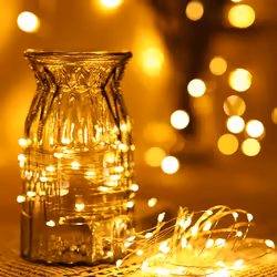 Extrastar 5M Fairy String Lights, Yellow, Multicolour, White powered by 3 AA batteries, IP65 - Warm Light