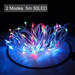Extrastar 5M Fairy String Lights, Yellow, Multicolour, White powered by 3 AA batteries, IP65 - Multi-colour RGB