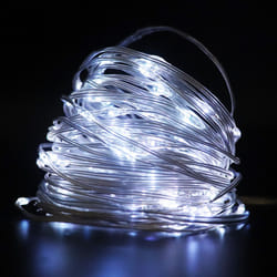 ExtraStar100 LEDs Fairy Lights10M/33ft Decorative Fairy Battery Powered String Lights with 8 Modes, Waterproof Copper Wire Light for Wedding C - White