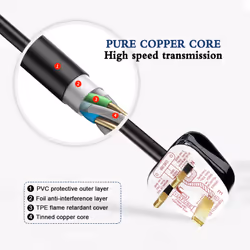 1 Gang Unswitched Extension Lead 10m Black (KF-ESB-1/10MB)