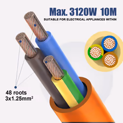 ExtraStar 1 Gang Unswitched Orange Extension Lead 10M, 13A