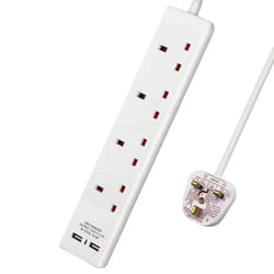 4 Gang built-in USB Extension Lead 3M, 13A
