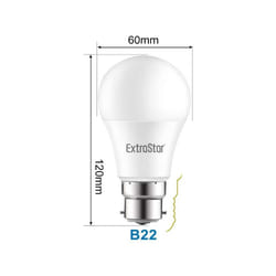 ExtraStar 8W LED A60 Ball Bulb B22 Daylight 6500K - Pack of 6