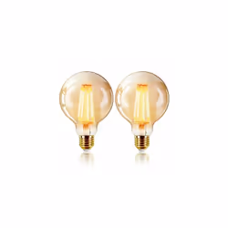 ExtraStar 6W LED Filament Ball Bulb E27, 125 x 175mm, 2200K - Pack of 2