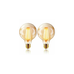 ExtraStar 6W LED Filament Ball Bulb E27, 125 x 175mm, 2200K - Pack of 2