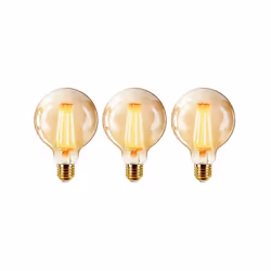 ExtraStar 6W LED Filament Ball Bulb E27, 125 x 175mm, 2200K - Pack of 3