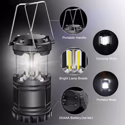 ExtraStar Mini LED Camping Lantern, powered by 3xAAA Batteries